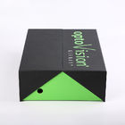صندوق هدايا فاخر من الورق المقوى ببابين باللونين الأسود والأخضر مع إدراج إسفنجي مخصص