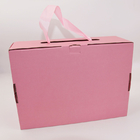 Cmyk طباعة أكياس التسوق الورقية المخصصة صناديق الورق المقوى الوردي مع الشريط