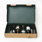 الورق المموج زجاجة النبيذ الأحمر علبة هدية فاخرة الجمالية 6 زجاجة لا طباعة