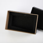 صندوق هدايا بقاعدة سوداء صلبة وغطاء مع علبة إنفاذ من الداخل وإدخال إسفنجي في فتحة مخصصة