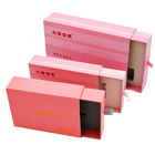 1400gsm علب الهدايا ذات الدرج المنزلق باللون الوردي الصلب المطابق باللون الرمادي الرمادي دفع وسحب ISO9001