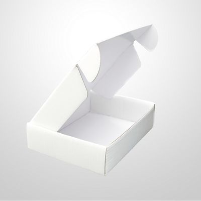 شراء علب التغليف المموجة ذات اللون الأبيض العادي القابلة للطي لإرسال وشاح الهدايا للأحذية online manufacture