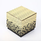 صندوق ساعة جلد مخصص برقائق الذهب من قطعتين من الورق الصلب مع وسادة ملفوفة باللون الأسود
